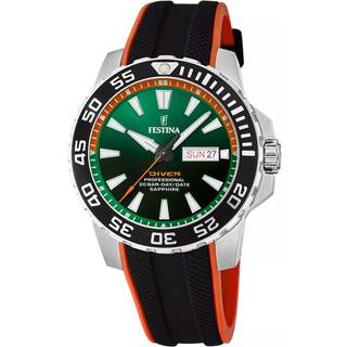 Festina Diver herreur i stål med grøn urskive