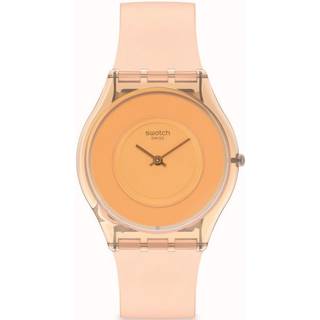 Swatch Pastelicious Peachy Pink Silicone Strap Orange Dial Unisex Watch SS08P102