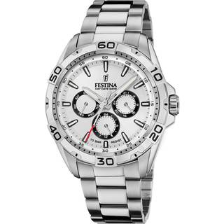 Festina Multifunction herreur i stål med hvid urskive