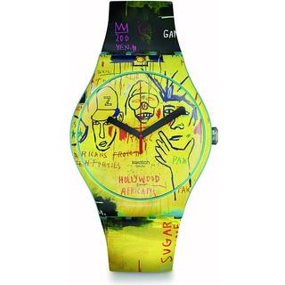 Swatch Art Journey "Hollywood Africans By JM Basquiat" Quartz Yellow Dial Unisex Watch SUOZ354