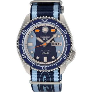Seiko 5 Sports x Honda Super Cub III Automatic Blue Dial Blue NATO Strap Men's Watch SRPK37K1