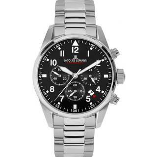 Jacques Lemans 42-2C Sport Sort/Stål Ø42 mm