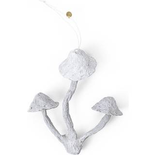 Mushroom Ornament - 3 Caps - Faded White