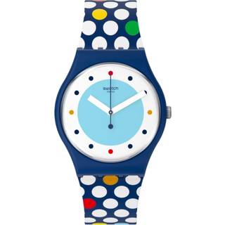 Swatch Spots Of Joy Quartz Blue Dial Silicone Strap Unisex Watch SO28N115