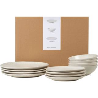 Håndlavet spisestel Nordic Vanilla, 4 personer (12 dele)