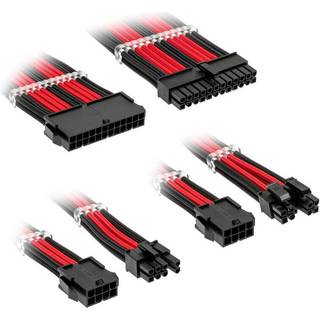 Kolink Core Standard Braided Cable Extension Kit - Jet Black/Racing Red  - 2x 6+2pin, 1x 4+4pin, 1x 20-4pin -> Forventet levering: 1-2 hverdage