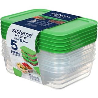 Sistema Nest It Meal Prep Grøn - 870 ml - 5 pk.