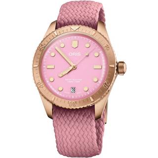 ORIS Divers 65 Bronze Date Cotton Candy 01-733-7771-3158-07-3-19-04BRS - Dame - 38 mm - Analog - Automatisk - Safirglas