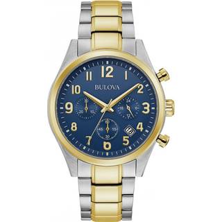 Bulova 98B346 Two Tone Blue Dial Bracelet Watch - W09288