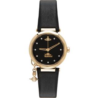 Vivienne Westwood Poplar Black Dial Black Leather Strap Ladies Watch VV246BKBK