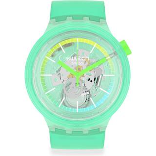 Swatch SwatchPAY! Turquoise Pay! Quartz Skeleton Dial Black Silicone Strap Unisex Watch SO27L100-5300