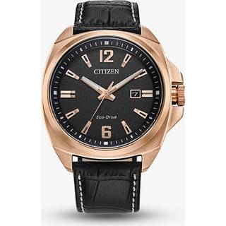 Citizen AW1723-02E Eco-Drive Rose Gold Plated Black Strap Watch - W38259