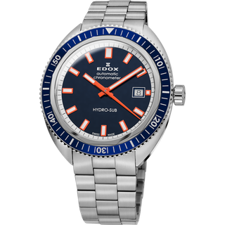 Edox 80128-3BUM-BUIO Hydro-Sub Automatik Chronometer Herrenuhr 42mm 30ATM