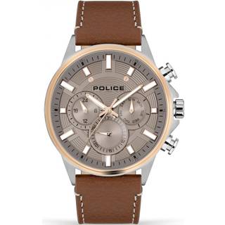 Police Kismet Multi Dial Brown Leather Strap Watch - W44111