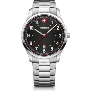 Wenger Sports City Black Dial Stainless Steel Bracelet Men's Watch 01.1441.131