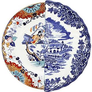 Seletti - Hybrid Fruit Plate - Valdrada - Serveringsfade - Ctrlzak - Mønstret,Hvid,Blå