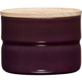 Riess Kitchen Management Vorratsdose 0,23 L Dark Aubergine - Emaille mit Eschenholzdeckel - Lila