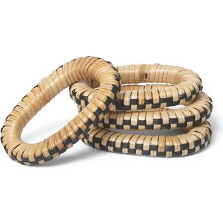 Weave 4-pak Servietringe, Natural/Black