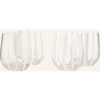 Broste Copenhagen Stripe drikkeglas 35 cl Clear/White stripes