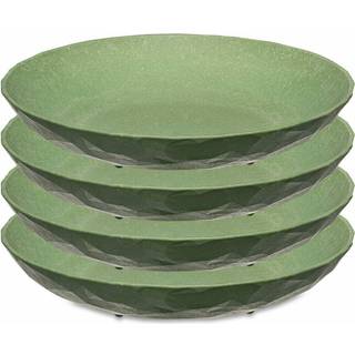 Koziol Club dyb tallerken Ø22 cm 4-pak Nature leaf green