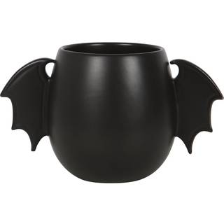 Schwarze Tasse mit Fledermausflügeln 400ml
