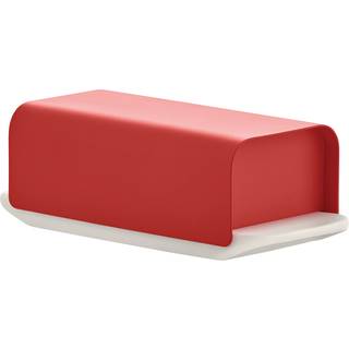 Alessi Mattina smørboks 9,5x21 cm Rød/Rustfrit stål