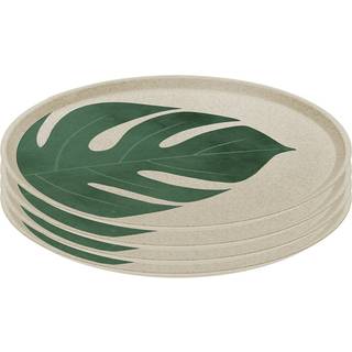Koziol Connect tallerken Ø25,5 cm 4-pak Monstera leaf
