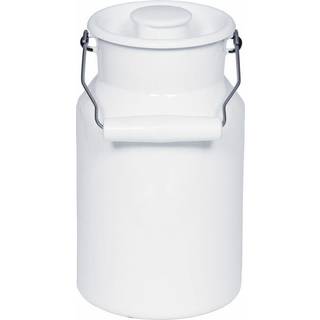 Riess Classic Weiß Milchkanne 1,0 L - Emaille mit Deckel