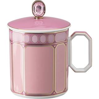 Signum Tasse mit Deckel, Porzellan, Rosa