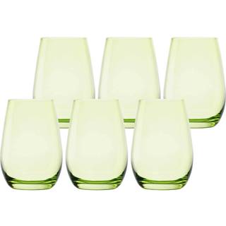 Sæt med 6 vandglas, lavet af glas, 465ml, &#34;Elements&#34;, Grøn - Stolzle