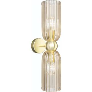 Maytoni væglampe Antic, 2 lyskilder, guld/amber, glas