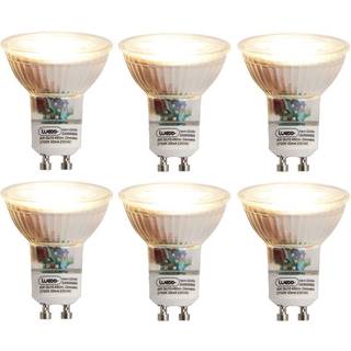 Sæt med 6 GU10 dæmpbare LED-lamper 6W 450 lm 2700K