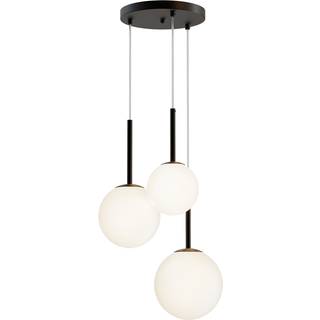 Maytoni hængelampe Basic form, sort, Ø 40 cm, 3 lyskilder af glas
