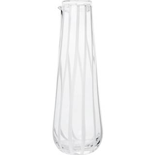 Broste Copenhagen Stripe karaffel med låg 0,8 L Clear/White stripes