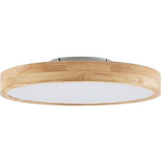 Lindby LED-loftlampe Lanira, Ø 50 cm, træ, fjernbetjening, CCT