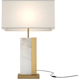 Maytoni bordlampe Bianco hvid højde 67,5 cm tekstil/alabast