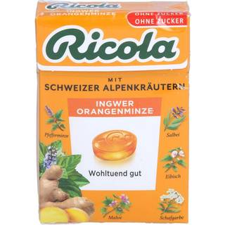 Ricola Ingefær Appelsin Mynte u/sukker 50 g.