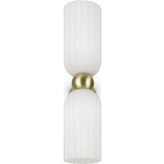 Maytoni væglampe Antic, 2 lyskilder, guld/hvid, glas