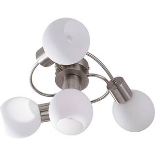 Lindby loftlampe Ciala, 43 cm, 4 lyskilder, nikkelfarvet, glas