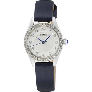 Seiko SUR385P2 Stone Set Blue Leather Strap Watch - W7868