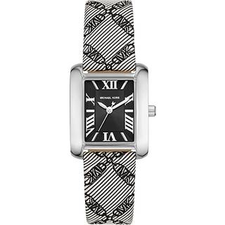 MK Mini Emery Silver-Tone and Empire Logo Jacquard Watch - Black - Michael Kors - ONE SIZE