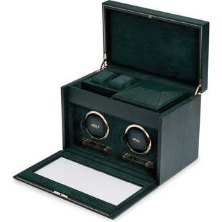 Wolf British Racing Green Watch Winder 2 ure Grøn Imiteret Læder 792241 - Unisex - Faux Leather
