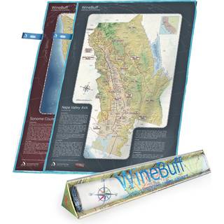 Winebuff Microfiber Polishing Håndklæde til vinkrystallbriller Kort over Napa Valley & Sonoma
