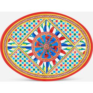 Dolce&Gabbana Casa Serving And Trays - 'Carretto Siciliano' round wooden tray in Multicolor 100% Medium-density fibreboard