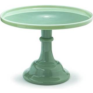 Mosser Glass 12 """" Footed Cake Plate - Jade