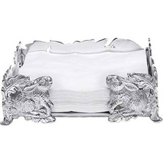 Arthur Court Serviet Holder Box Classic Heavy Cast Aluminium Metal Luncheon Passer til Large Lunch Square Spring/Easter Serviets 7,5 tommer firka