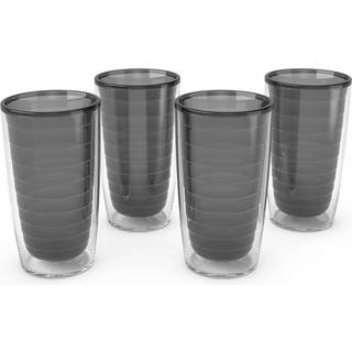Tervis Clear & farverig bordplade lavet i USA dobbeltv?gget isoleret tumbler rejsekop holder drikkevarer koldt og varmt 16oz - 4pk kvarts