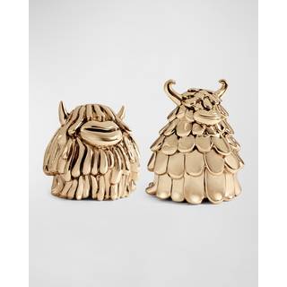 L'Objet Kitchen And Tools - 'Niki + Simon' salt and pepper shakers in Antique gold brass