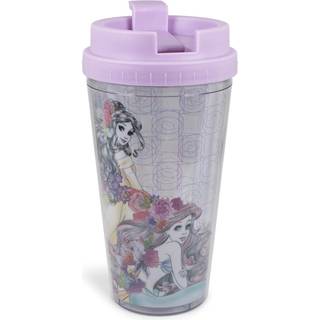 Disney-prinsesser Dobbeltvægget plast tumbler med låg | Officielt Disney Kitchen -tilbehør | Rejse kaffekrus Novelty drinkware til hjemmekøkken s