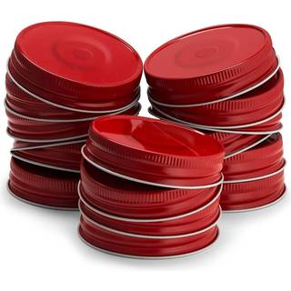 CHRISMAS MASON JAR LIDS KOOK LIDS Regular Mouth for Standard Mund Mason Jars L?k gratis luftt?t silikonforsegling lavet i USA S?t p? 16 (r?d)